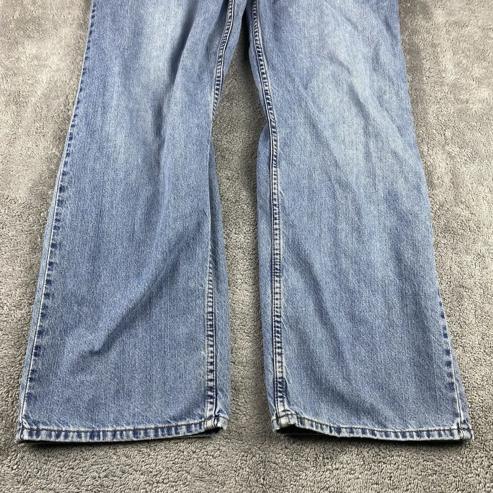Signature by Levi Strauss‎ Loose Straight Mens 38x32 Blue Light Wash Mid Rise
